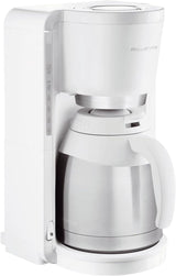 Cafetera de filtro Rowenta CT3811 Adagio Milano | Con jarra térmica de acero inoxidable | 10-15 tazas | Apagado automático | Blanco/Acero inoxidable