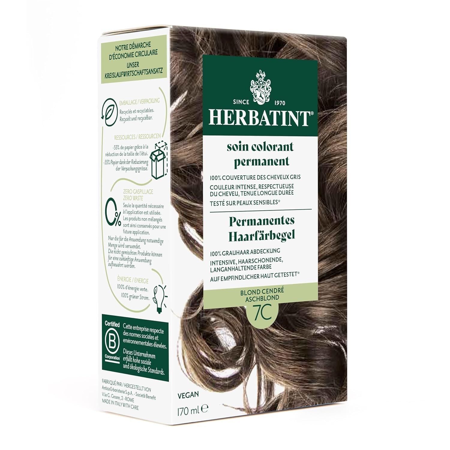 Tinte permanente en gel 6N rubio oscuro - 170 ml I Sin amonia, 100% de cobertura de las canas I Probado en pieles sensibles, con 8 extractos de plantas