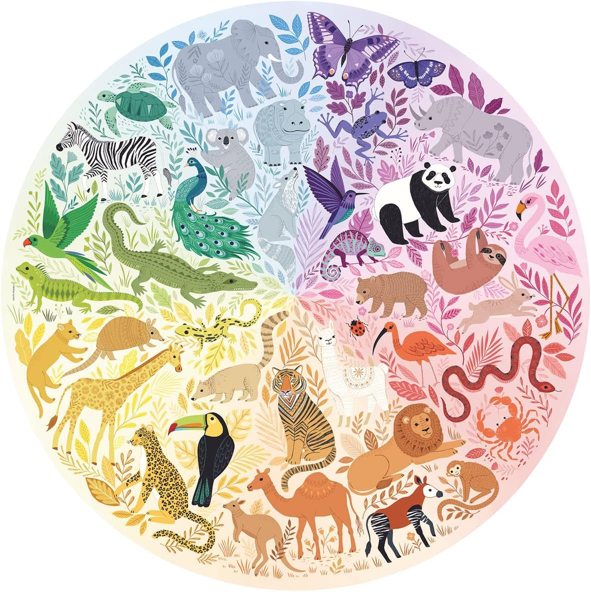 Ravensburger Puzzle 17172 Círculo de colores - Animales 500 piezas Puzzle Naty Shop