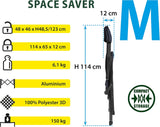 BRUNNER Rebel PRO (S-M-L) Silla plegable para camping, jardín, terraza Fabricada en aluminio, regulable en 5 posiciones, capacidad de carga hasta 150 kg, respaldo alto, negro o azul Cojines de viaje Naty Shop