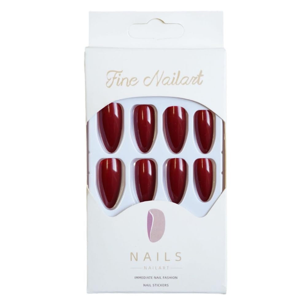 Uñas artificiales, Almendra francesa, Largas, Uñas artificiales con pegamento, Para mujer, Niña, Complementos o idea de regalo, Para boda, cumpleaños, Navidad, San Valentín