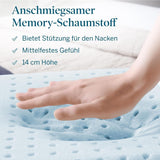 Almohada viscoelástica con gel LUCID 40x60 cm - transpirable - efecto refrescante - funda lavable - almohada con certificado Oeko-Tex, blanco