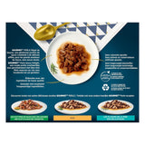Perla | Porta salsa | Gato adulto | Carne de res, pollo, atún, salmón | 12 x 85 g | Bolsitas de frescura (el embalaje puede variar)