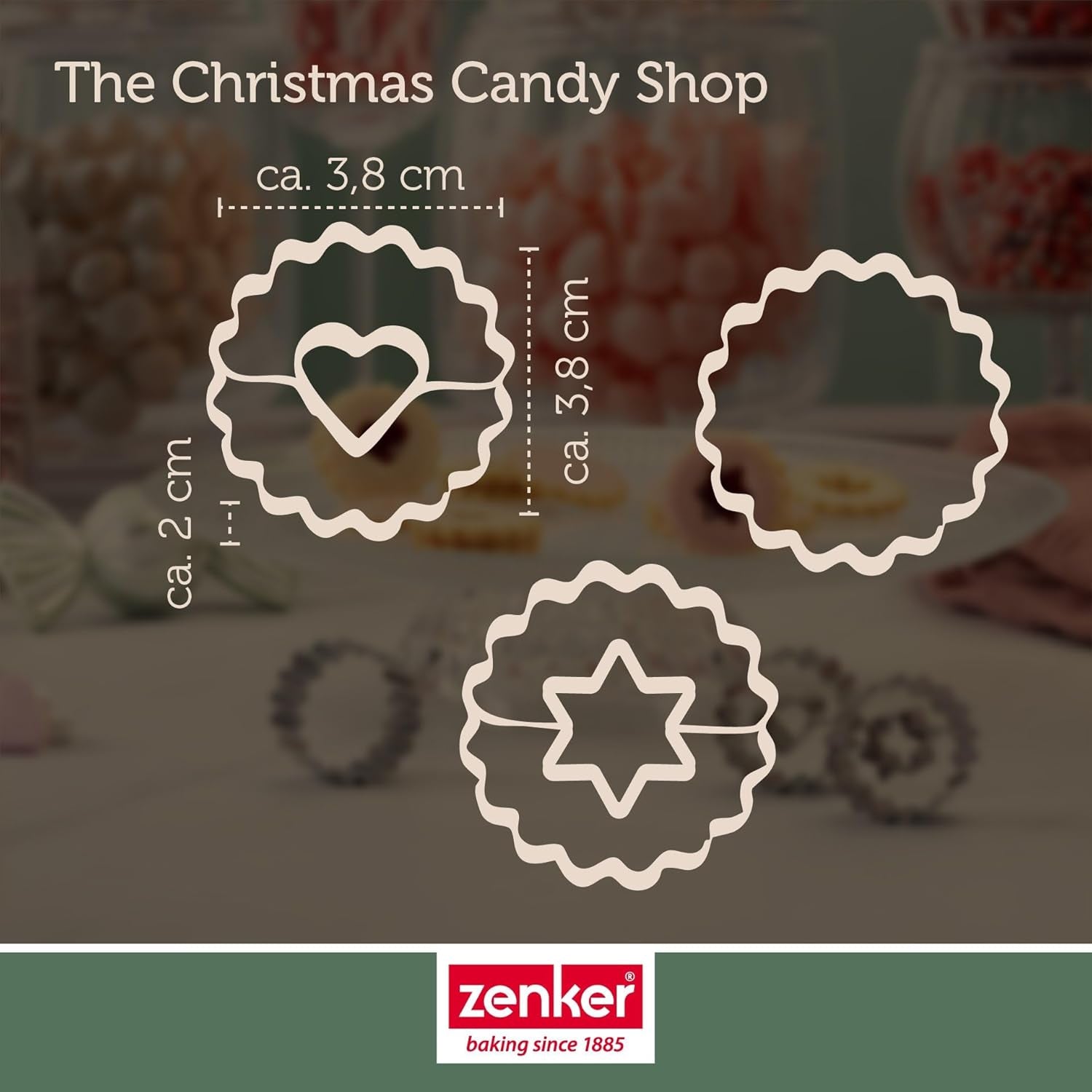 Zenker Ausstecher-Set Linzer Herz und Stern aus Edelstahl – Perfekt für Weihnachtskekse, 3-teilig, inkl. Geschenkverpackung, spülmaschinengeeignet und rustfrei – La tienda de dulces navideños