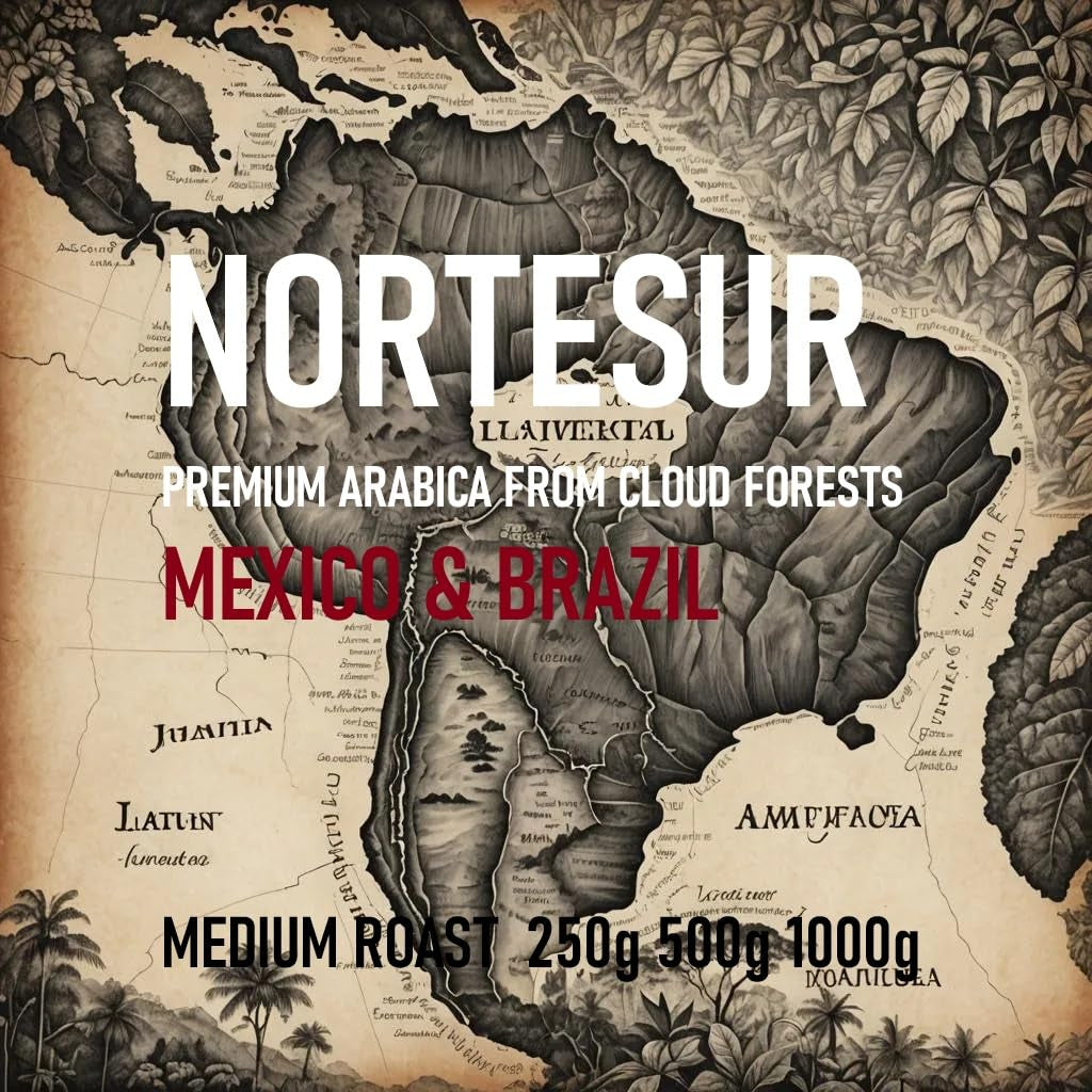 Café Norte Sur, café fuerte para la molienda diaria. 100% Arábica de México y Brasil.
