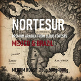 Café Norte Sur, café fuerte para la molienda diaria. 100% Arábica de México y Brasil.