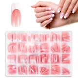 360 piezas de uñas artificiales, uñas francesas, uñas postizas rectangulares medianas, uñas postizas naturales, puntas de uñas postizas DIY con lima de uñas, uñas postizas para damas y mujeres