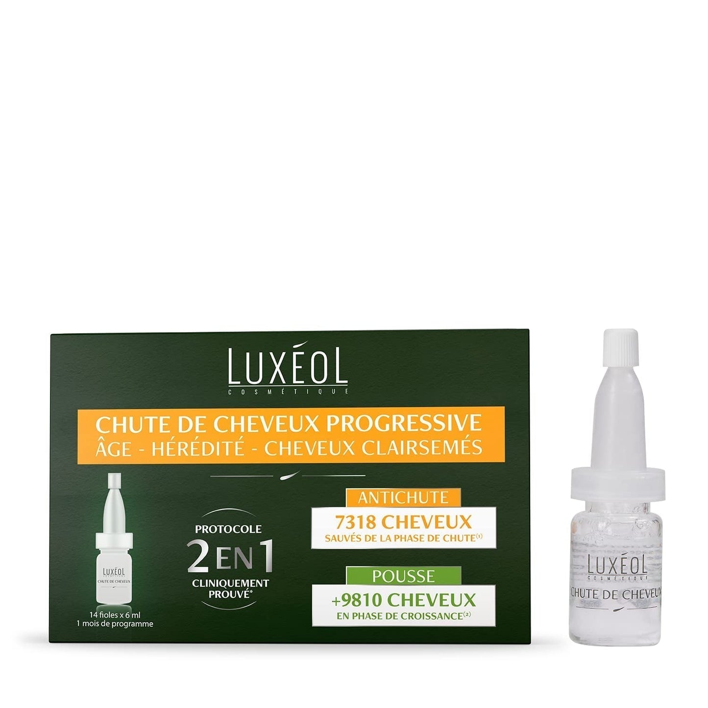 Luxeol Caída Progresiva del Cabello 2 en 1, programa para 1 mes - 14 frascos de 6 ml Luxeol Hair Care Título predeterminado
