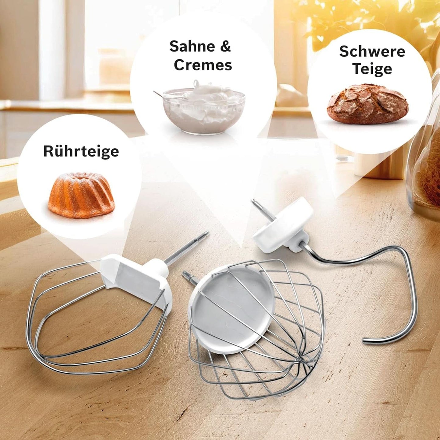 Bosch Küchenmaschine Serie 2 MUMS2EW00, Edelstahl-Schüssel 3.8 L, Planetenrührwerk, Knethaken, Schlag-, Rührbesen Edelstahl, 4 Arbeitsstufen, Durch Options Zubehör Erweiterbar, 700W, Weiß Kitchen Naty Shop