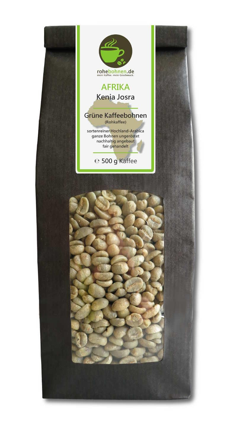 Café crudo - Café verde Kenia, India, Brasil (paquete reducido en granos de café verde 3x500g) - Certificado GMP