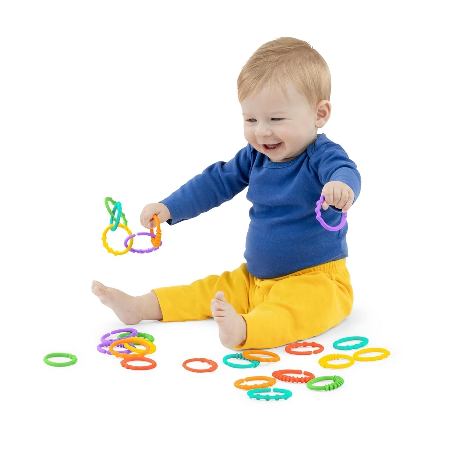 Bright Starts, Oball, eslabones de conexión de cadena para cochecito, muchos eslabones, plegable, fácil de colocar, fácil de limpiar, perfecto para viajar Bebe Toys Naty Shop