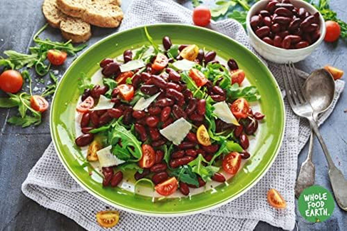 Frijoles rojos Wholefood Earth Orgánico 1kg Crudos | Vegano | Sin OGM | Rojo oscuro | Rico en fibra | Rico en proteínas | Certificado orgánico