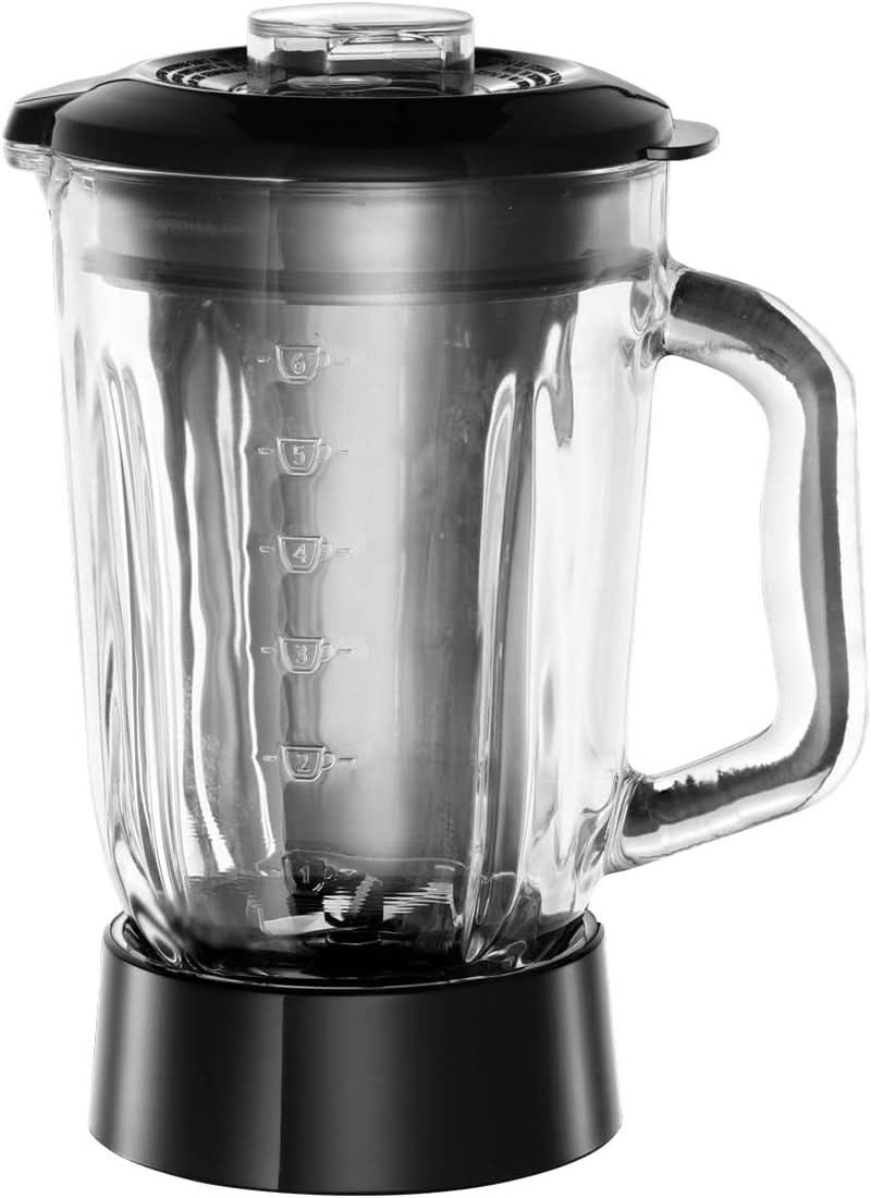 Batidora con base Russell Hobbs [1.5L Glassbehälter] Matt Schwarz (motor Starker 0.9PS, función Impuls-/Ice-Crush, Edelstahlmesser, Bpa-Frei Mixer, Elektrischer Zerkleinerer, Smoothie-Maker) 24722-56 Kitchen Naty Shop