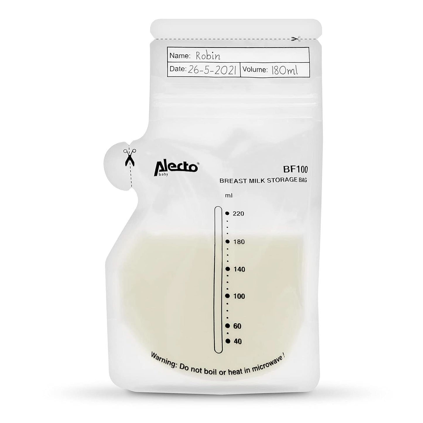 BF100 Bolsa de almacenamiento para leche materna - Bolsa para leche materna - capacidad 220 Ml - 100 piezas - Transparente Alimentación y Accesorios Lactancia Bebe Naty Shop