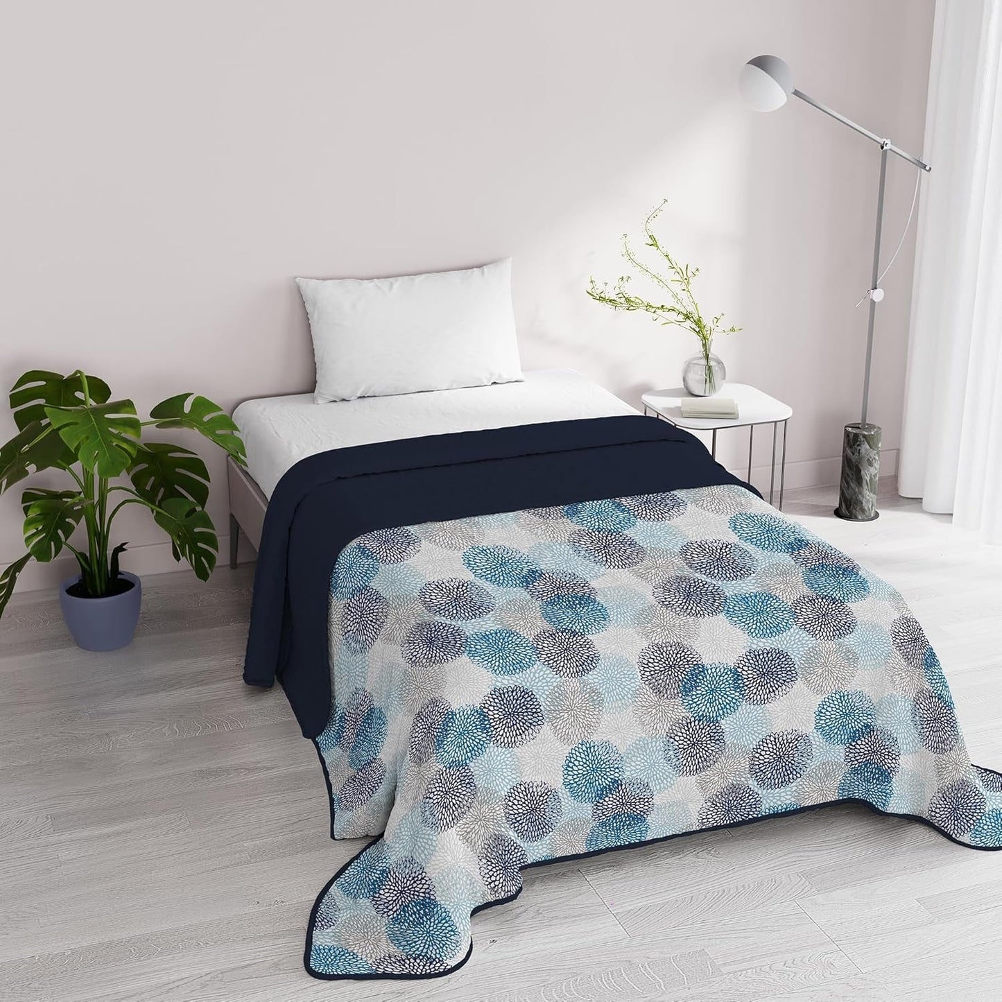 Fantasy Ropa de cama italiana Microfibra Verano 1,5 Camas Murrine Edredones y edredones Naty Shop Gorros de ducha azules 1 Posto E Mezzo