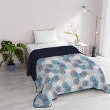Fantasy Ropa de cama italiana Microfibra Verano 1,5 Camas Murrine Edredones y edredones Naty Shop Gorros de ducha azules 1 Posto E Mezzo