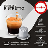 Gimoka Kaffeekapseln Espresso Ristretto, Intensität 11/13-100 Kapsel aus Aluminium - Compatible con Nespresso* Haushalts-Espressomaschinen - 100 Stück (10 x 10 Getränke) - Hergestellt in Italien
