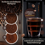 Cafetera espresso ProfiCook® totalmente automática con espumador de leche para capuchino | Molinillo cónico | con función de calentamiento de tazas | Bomba profesional italiana | Pantalla táctil | Café expreso | PC KAV 1281