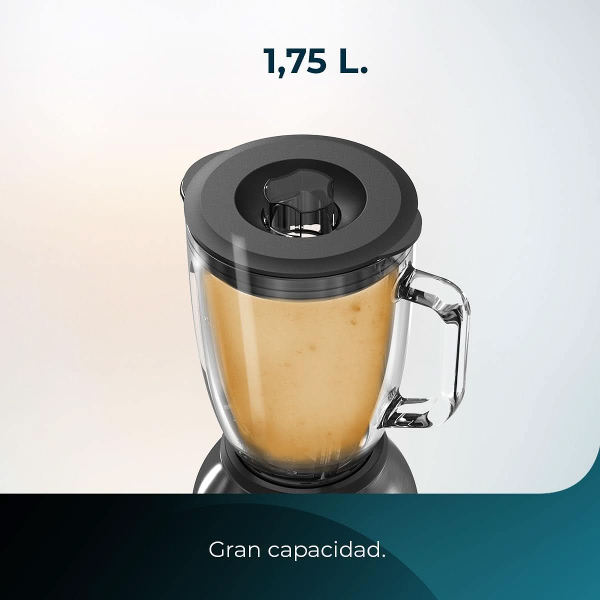 Cecotec Batidora amasadora Power Black Titanium 2200MAX Smooth, 2200 W de potencia máxima, 6 Klingen Aus Edelstahl, función Ice Crush, función Turbo y Smoothie, función Autoclean Cocina Naty Shop