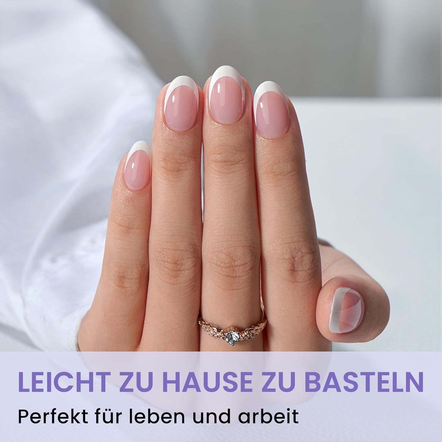 Btartbox Puntas de uñas extra cortas de almendra - Gel de cobertura completa X Puntas de uñas de gel suave XS - Semimate preformado para salón de uñas anchas 320 piezas