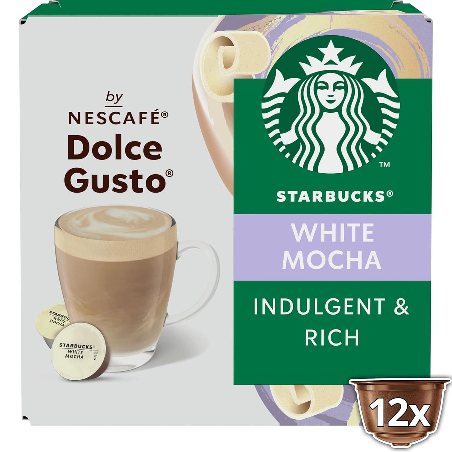 STARBUCKS White Mocha de Nescafé Dolce Gusto Kaffeekapseln 6 x 12 (72 Kapseln)