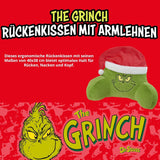Grinch Pillow - Almohada de Lectura para Cama y sofá, Respaldo con reposabrazos, Almohada de Lectura para Espalda, Cuello y Cabeza, Verde, 40 x 38 cm
