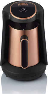 Cafetera turca Arzum Okka Minio, Moka, 1-4 tazas, Olla de acero inoxidable de 300 ml, Protección contra derrames, Sistema de preparación inteligente, Olla lavable, 480 W, Cobre