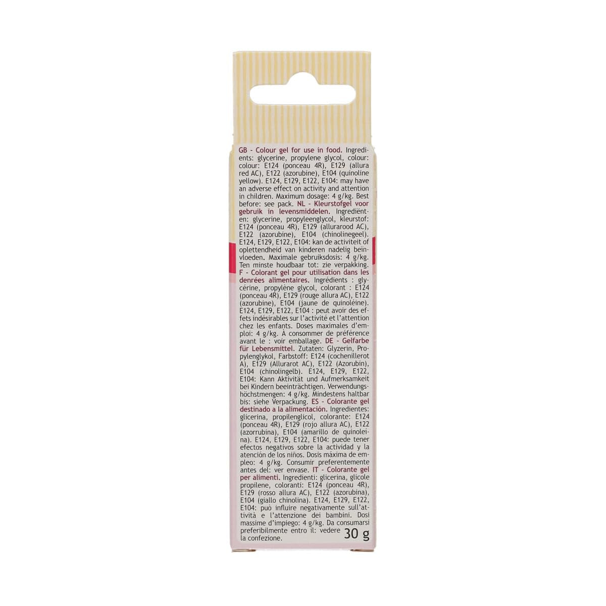 Colorante alimentario Funcakes, gel rojo: Colorante alimentario altamente concentrado para masas, natas, fondant y mazapanes. Fácil dosificación. Una sola gota para crear colores vibrantes. Halal. 30 gramos.