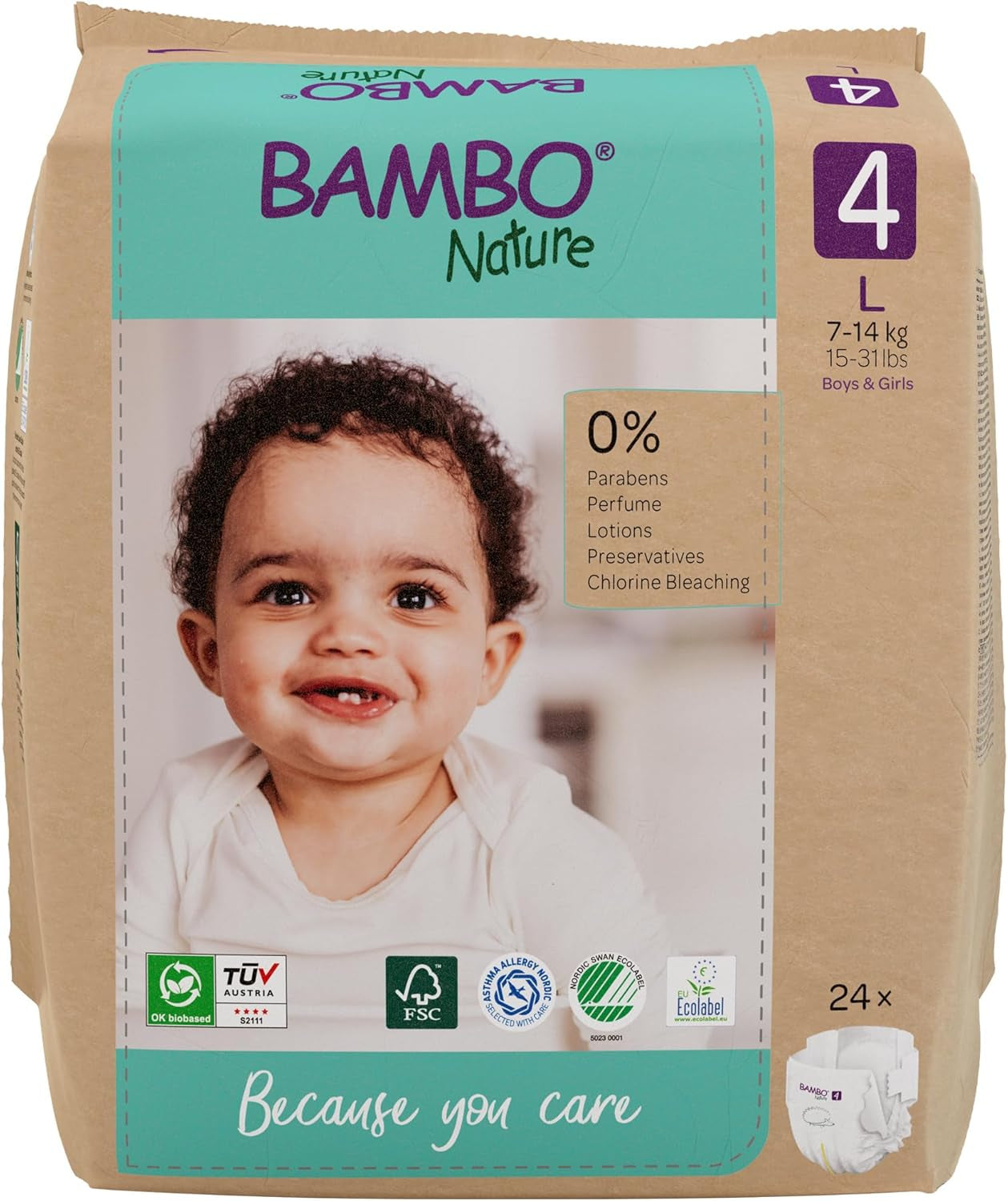 Pañales para bebé Bambo Nature, tamaño 1 (2-4 kg), caja mensual de 132 unidades | Pañales Premium con protección mejorada contra fugas | Máxima comodidad y libertad para los recién nacidos | Pañales testados dermatológicamente