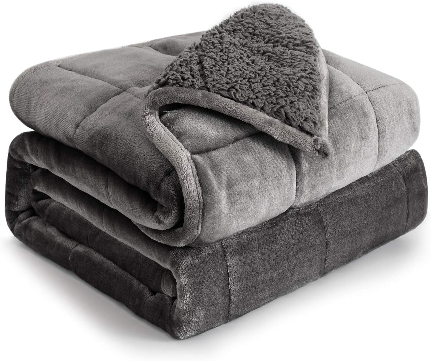 Naty Shop Quilts & Quilts Gris 48 X 72 15 Lb Cottonblue Manta Pesada 6,8 kg Manta Pesada Sherpa Peluda de Franela Tamaño Queen para Adultos Mantas Pesadas Cómodas para Calmar y Relajar Edredones Pesados 152.4 X 203.2