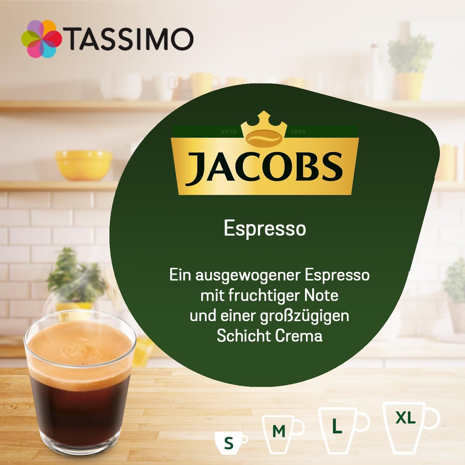 Tassimo Kapseln Jacobs Espresso Classico, 5 x 16 cápsulas, 80 cápsulas de café