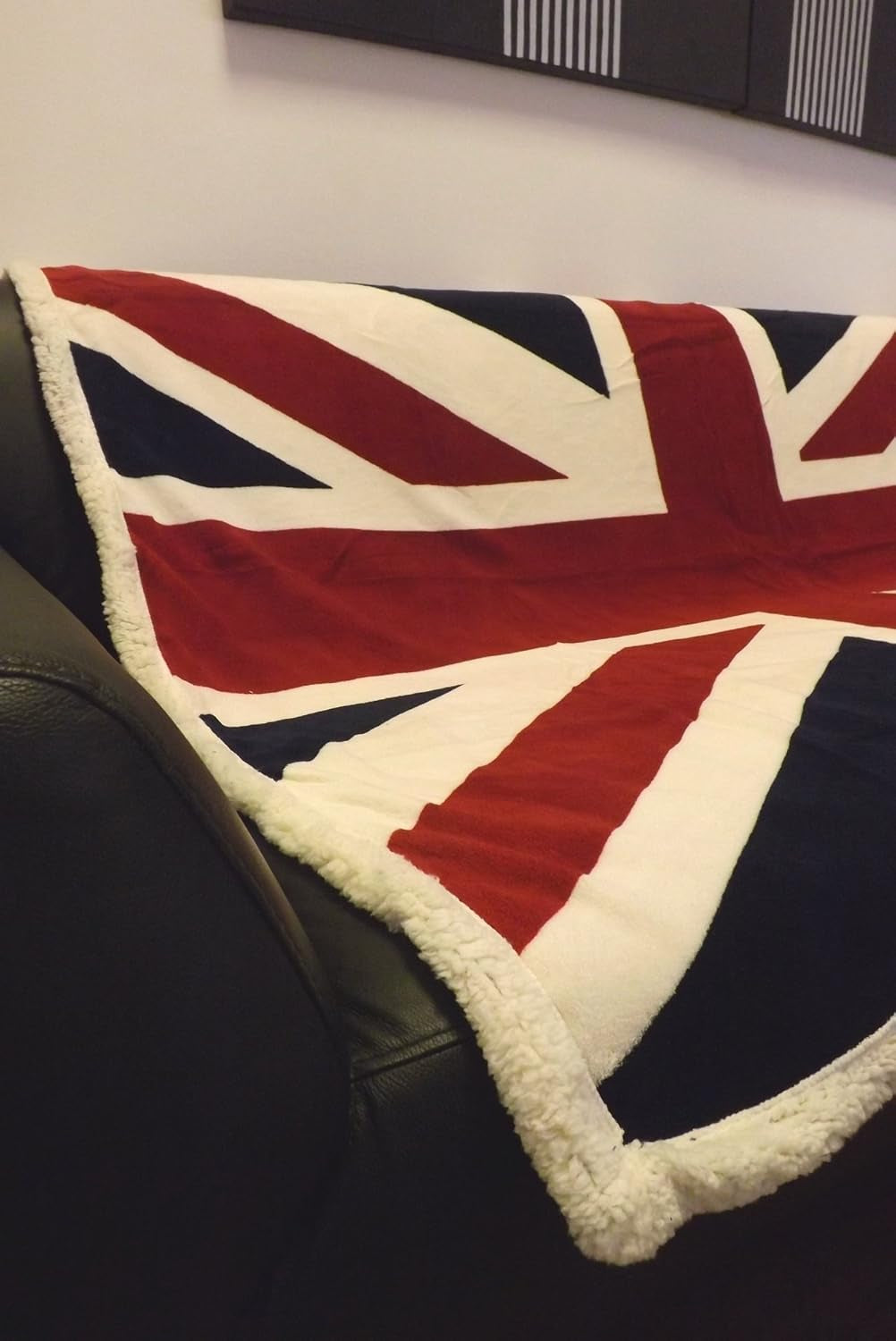 Rapport Union Jack Flag - Manta de forro polar extra suave para cama o sofá, color rojo, blanco y azul. Camas y Mantas Rapport Rojo / Blanco / Azul