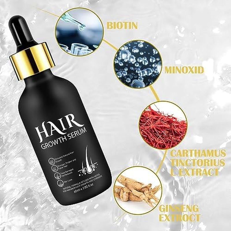 Aceite Orgánico para el Crecimiento del Cabello 5% - Solución de Uso Externo - Crecimiento y Engrosamiento del Cabello - Para la Caída y Afinamiento del Cabello Masculino - Reactiva los Folículos que se Encogen - Dispensador de Bomba Precisa, 60ml Cuidado del Cabello Naty Shop