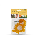 GRÜNSPECHT Anillo de dentición orgánico de caucho natural para la dentición de los bebés, masajea las encías, sin BPA, suave, promueve la motricidad fina, patrón de dinosaurio (639-V1)