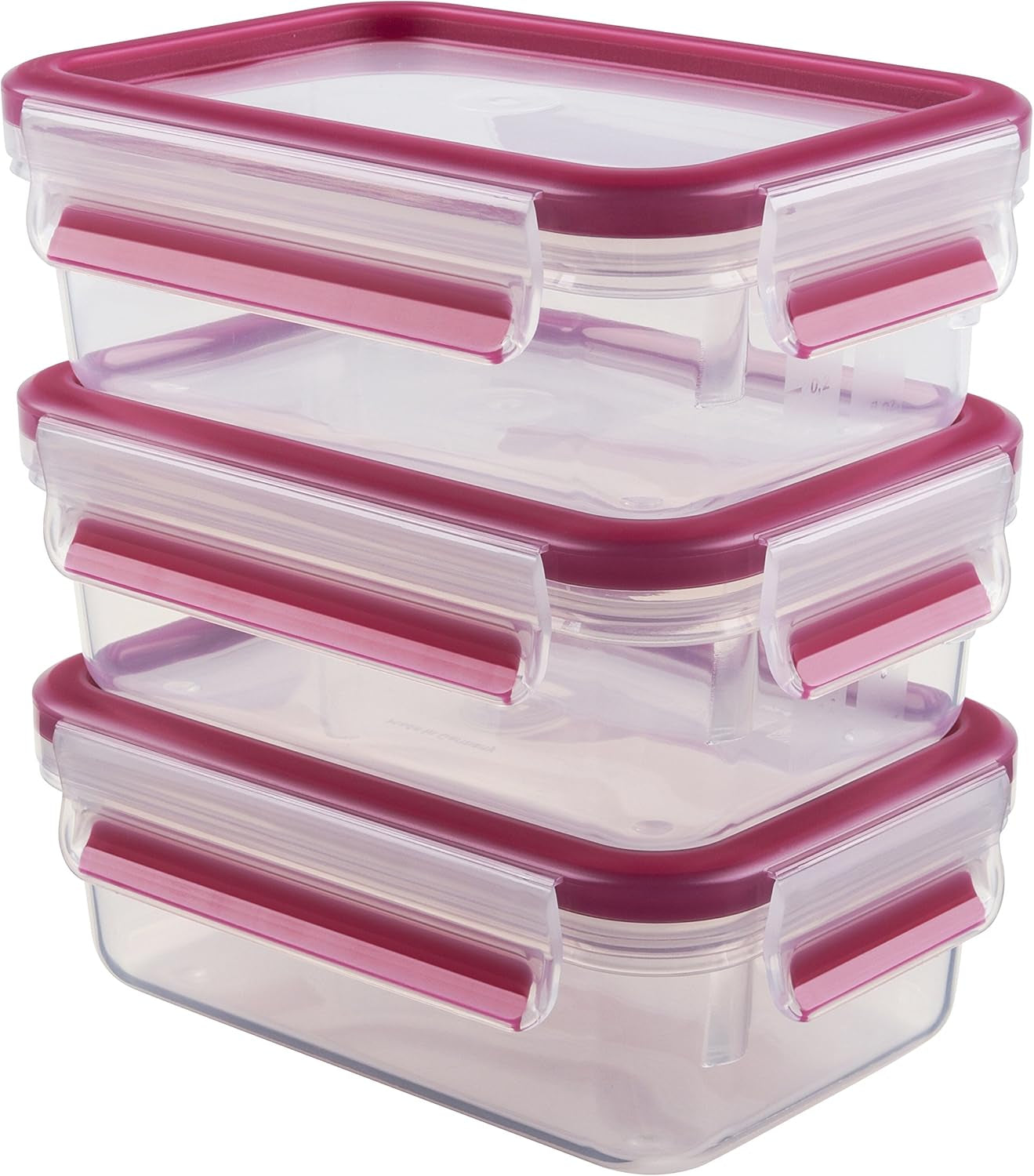 Emsa 515585 Clip y cierre para alimentos | Juego de 3 piezas | plástico | transparente / verde | 0,55 / 1 / 2,2 litros Cajas para conservar alimentos Naty Shop Frambuesa 0,55 L