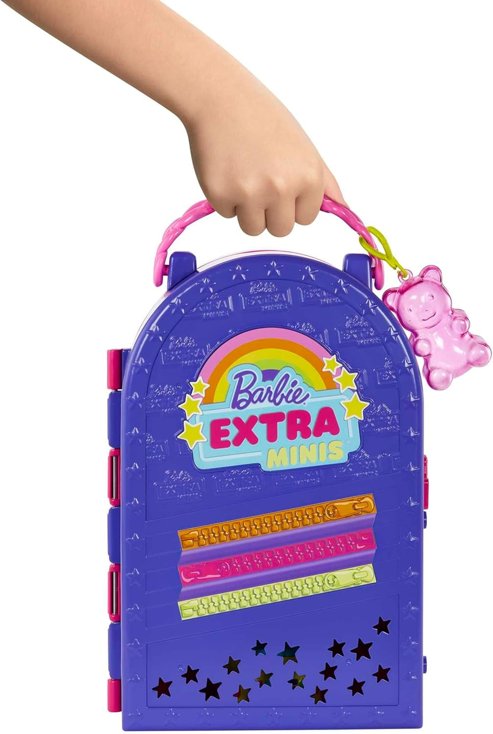 Barbie Extra Minis, Mini Muñeca Extra y Juego Boutique, Armario con Gabinetes, Estantes, Espejos, Plataforma 360, Mini Muñeca Extra con Accesorios para el Cabello Rosa, HHN15