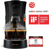 PHILIPS Senseo Select Cafetera espresso de cápsulas con selección de intensidad de café y función memoria, fabricada en plástico reciclado, color: negro (CSA240/60)