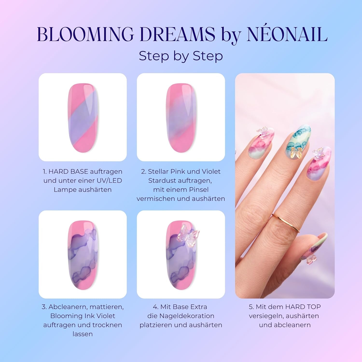 NÉONAIL Nageldekoration 3D Nail Art Schmetterlinge - Nail Charms - Nägel Selber Machen - Uñas - Nageldesign Accesorios - Nailart - Nail Art Zubehör - Nagel Deko - Nagelschmuck - Mehrfarbig