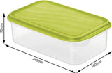 Rotho Rondo Tarro de conservación de alimentos 1,5l con tapa, Plástico libre de BPA (PP), transparente/verde, 1,5l (24,0 x 16,0 x 7,5 cm) Cajas de conservación de alimentos Naty Shop