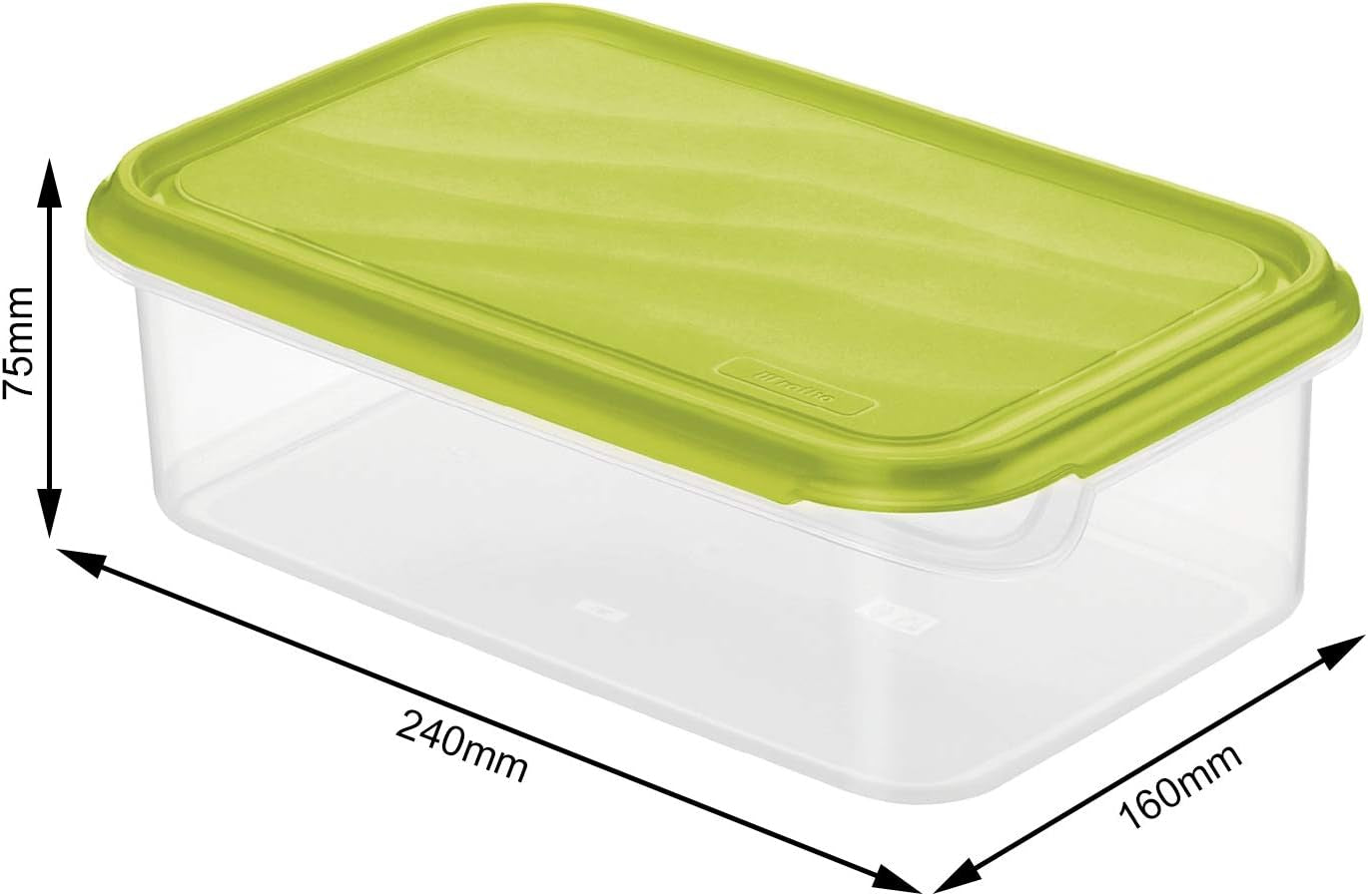 Rotho Rondo Tarro de conservación de alimentos 1,5l con tapa, Plástico libre de BPA (PP), transparente/verde, 1,5l (24,0 x 16,0 x 7,5 cm) Cajas de conservación de alimentos Naty Shop