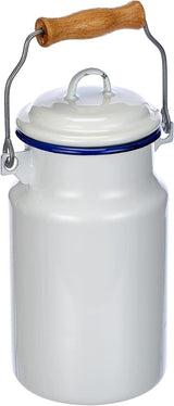 904301 Bote de leche 1 L, acero, blanco / azul, 10 x 10 x 22 cm