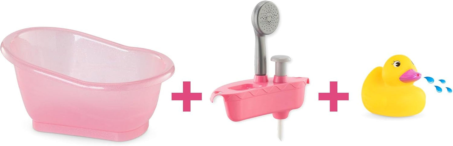 Corolle 9000141660 - Bañera Mon Grand Poupon con función bomba y patito de goma para todas las muñecas de 30-36 cm, 32,5 cm, a partir de 3 años