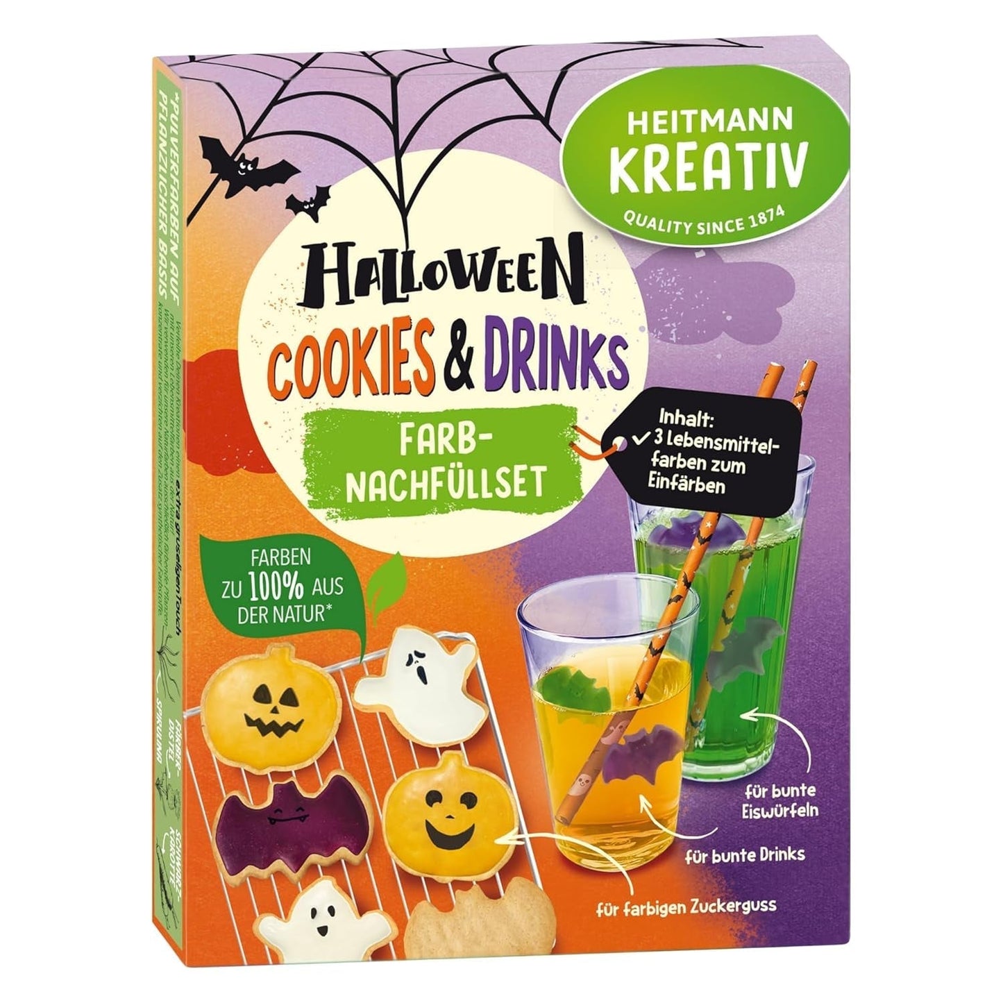 HEITMANN KREATIV colorido juego de recarga de galletas y bebidas para Halloween