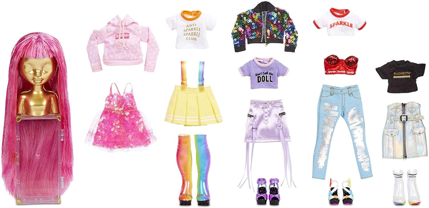 Rainbow High 571049 Fashion Studio - Muñeca exclusiva con ropa, accesorios y 2 pelucas brillantes - ¡Crea más de 300 conjuntos!