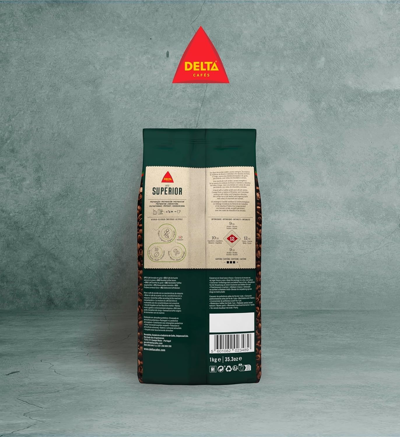 Lote de envases de café Delta Superior en grano 1 kg