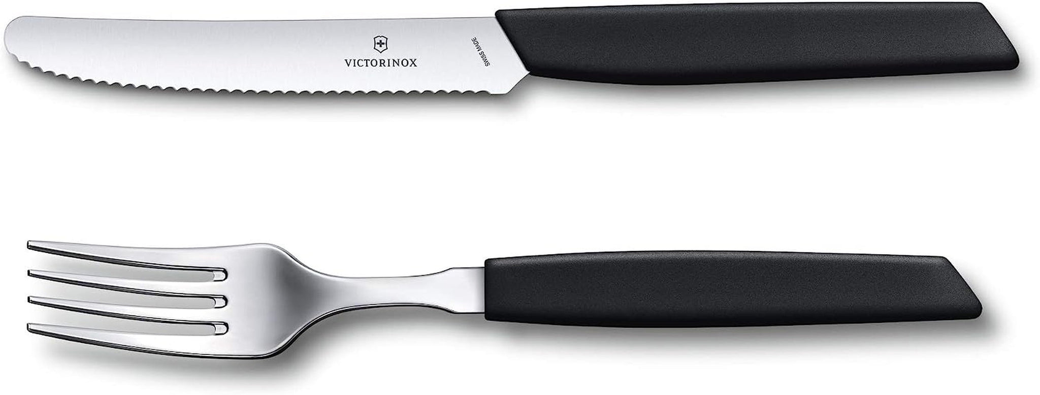 VICTORINOX Juego de cubiertos suizos modernos para 6 personas Cocina de 12 piezas Naty Shop Negro
