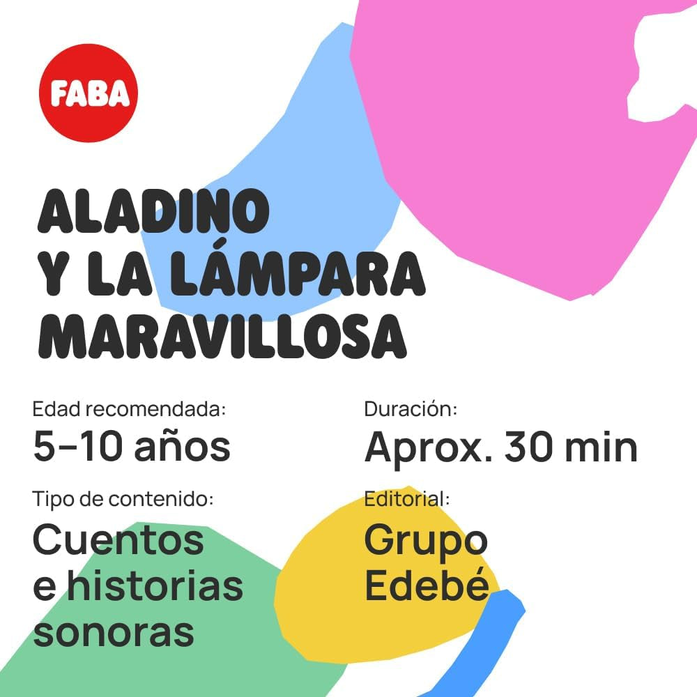 Personaje sonoro - Aladino y la lámpara maravillosa - cuentos y cuentos sonoros - juguete, contenidos educativos, en español, para niñas y niños de 4 a 6 años en adelante Bebe Naty Shop Toys