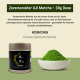 Grado Ceremonial UJI - Caja 30g - Bio - Matcha 100% Japonés - Primera Cosecha - Matcha Puro - Molido