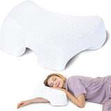 SAHEYER Almohada para dormir de lado con brazo, almohada ortopédica ergonómica, almohada viscoelástica para cuello y hombros, almohada para el cuello con brazos multiángulo para muchas posiciones para dormir (blanco) Almohadas ortopédicas cervicales Naty Shop Blanco