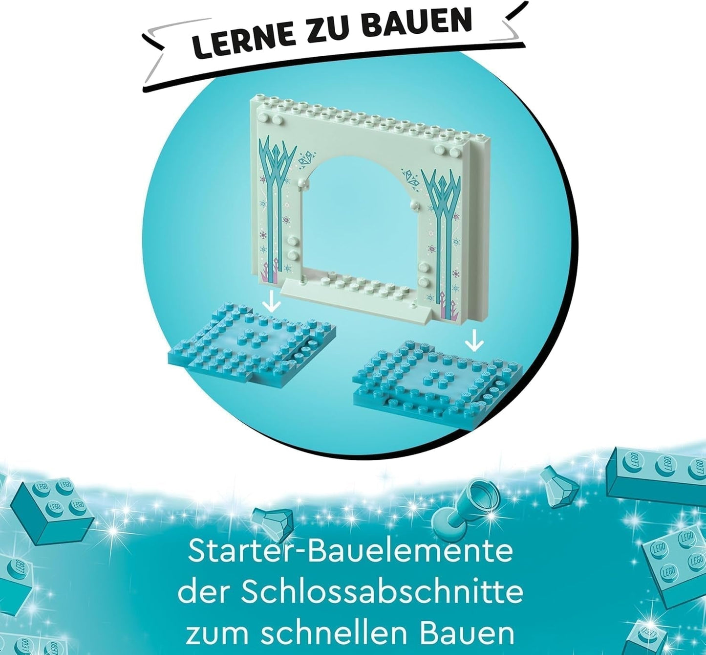 LEGO Disney Frozen Palacio de Hielo de Elsa, Castillo de la Reina de Hielo, muñeca de juguete de la Princesa ELSA y Anna, además de 2 figuras de animales, fantástico regalo para niñas y niños de 4 años 43238 Juegos de construcción Besuche den LEGO-Store